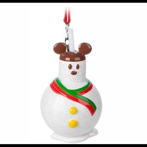 Disney Parks Mickey Snowman Ornament New